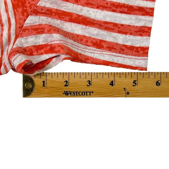 Faded Glory Orange & White Striped Burnout Tee Shirt Size XXL (20) - Picture 11 of 11